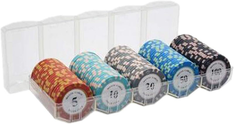 كلاراكو 100 قطعة من رقائق اللعب الطينية لألعاب كازينو تكساس، مناسبة للترفيه في الحفلات، B - Image 1