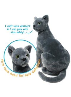 فياهارت Rae The Russian Blue Cat - حيوان محشو رمادي اللون مقاس 12 بوصة - من Tigerhart Toys  - Image 4