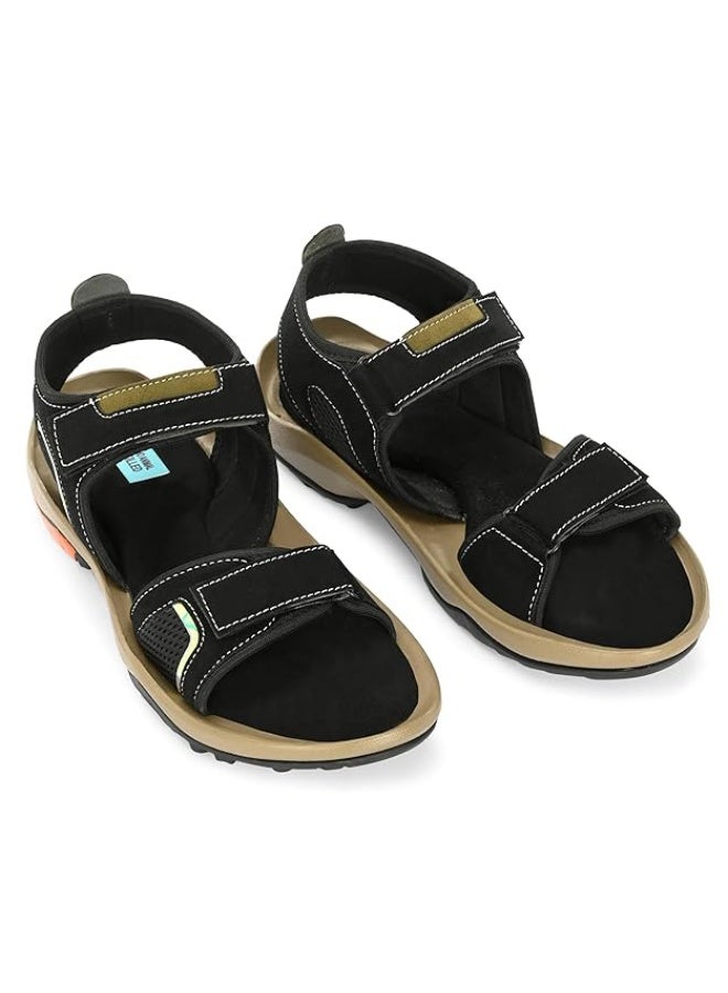 NOAK HANDCRAFTED BLACK VEGAN LEATHER SPORT SANDAL|9UK|Black - Image 2