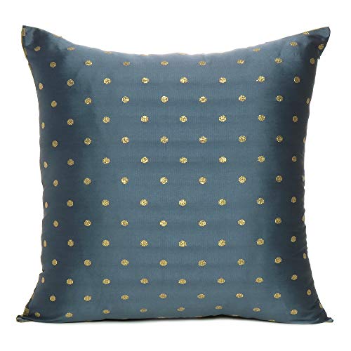 Oussum Throw Cushion Cover Art Silk Pillow Cover Polka Dot Cushion Case Reversible Square Pillow Case for Home Decor Set of 2 (Red & Gray, 12 x 12) - Image 3