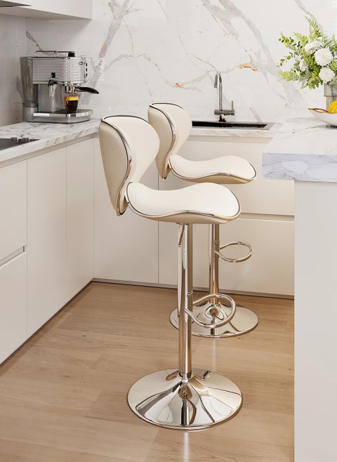 Bar Chair,Butterfly Design Bar Stool Height Adjustable Bar Chair 360°Swivel Comfortable High Bar Stool for Home Kitchen Pub Counter Cashier Desk