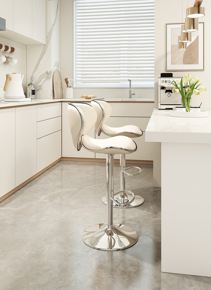 Sharpdo - Bar Chair,Butterfly Design Bar Stool Height Adjustable Bar Chair 360°Swivel Comfortable High Bar Stool for Home Kitchen Pub Counter Cashier Desk - Image 1