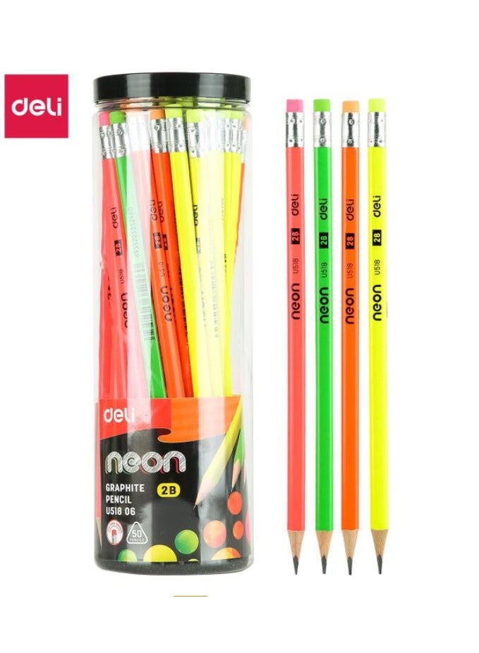 ديلي قلم رصاص ألوان باستيكه 2B علبة 50 قطعة - دلي - Image 1