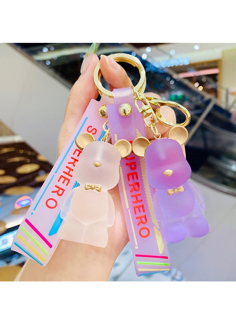 SYOSI - SYOSI Pink Bear Keychains, 1Pcs Key Chain Bear Accessories for Women Girls, Key Ring for Car Keys, Handbags, Backpack, Wallet, Cute Keychain Bracelets - Image 1
