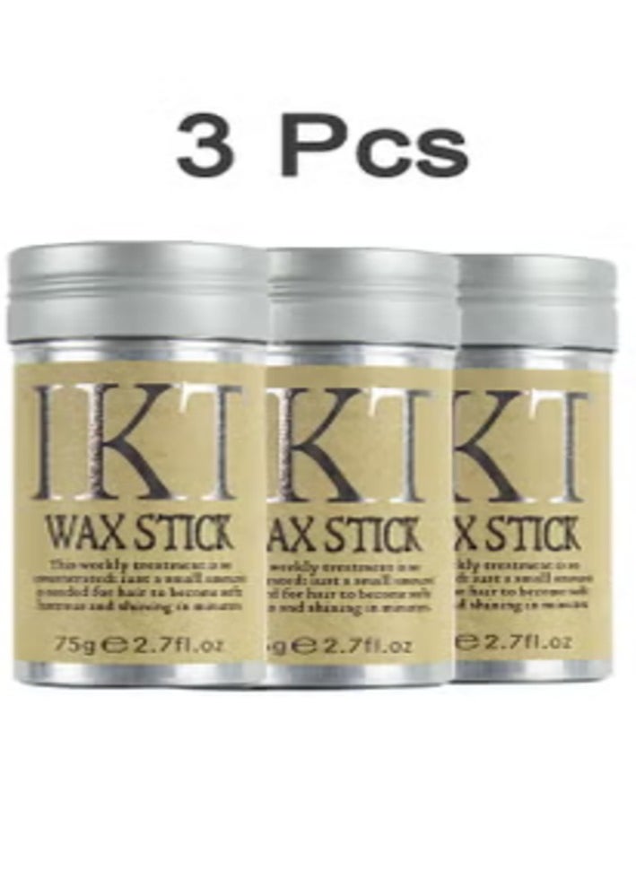 IKT 3Pcs Hair Wax Stick Set Strong and Long-Lasting Hold for Hair Non-Greasy Styling Hair Pomade Stick for Flyaways Edge Frizz Hair to Make Hair Look Neat and Tidy  - Image 1