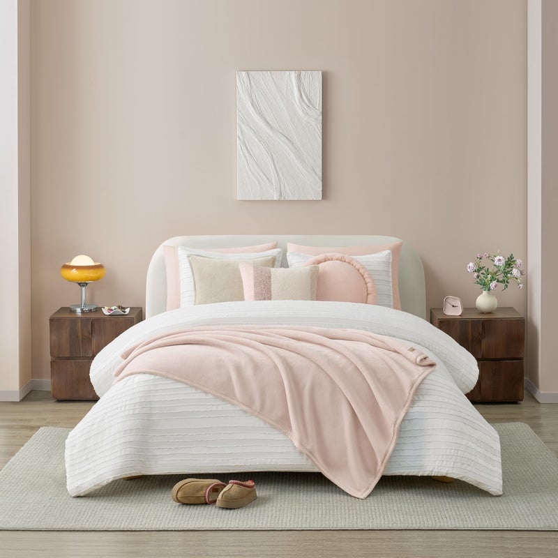 UGG Coco Plush Fleece Throw Blanket â€“ Soft & Cozy Blanket for Couch, Bed & Sofa, Perfect for Home Decor, House Warming Gifts or Luxurious Birthday Gifts for Women, 50" x 70", Pink Himalayan Salt - Image 2