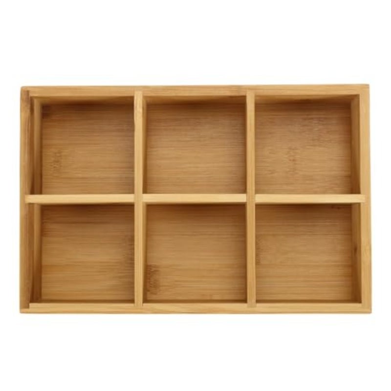 Bamboo Tea Bag Orizers, Wood Tea Bag Storage for Drawers with 6 Roomy Compartments, Sturdy Tea Chest Boxes for Shelf, Coffee Station, Sugar Packet, Sweeteners, Small Packets - Image 4