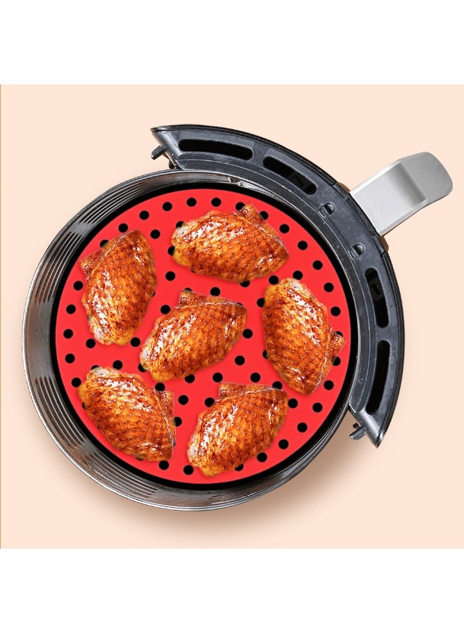 هومستر طقم 4 قطع بطانة سيليكون للقلاية الهوائية (2 مربعة + 2 دائرية) - حصائر مقاومة للحرارة غير لاصقة، تناسب قلايات فيليبس وكوسوري ونينja، للطراز السلة والفرن - Image 4