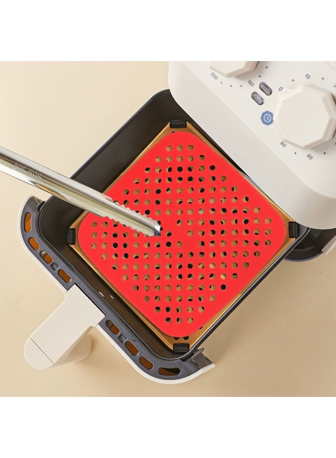 هومستر طقم 4 قطع بطانة سيليكون للقلاية الهوائية (2 مربعة + 2 دائرية) - حصائر مقاومة للحرارة غير لاصقة، تناسب قلايات فيليبس وكوسوري ونينja، للطراز السلة والفرن - Image 3