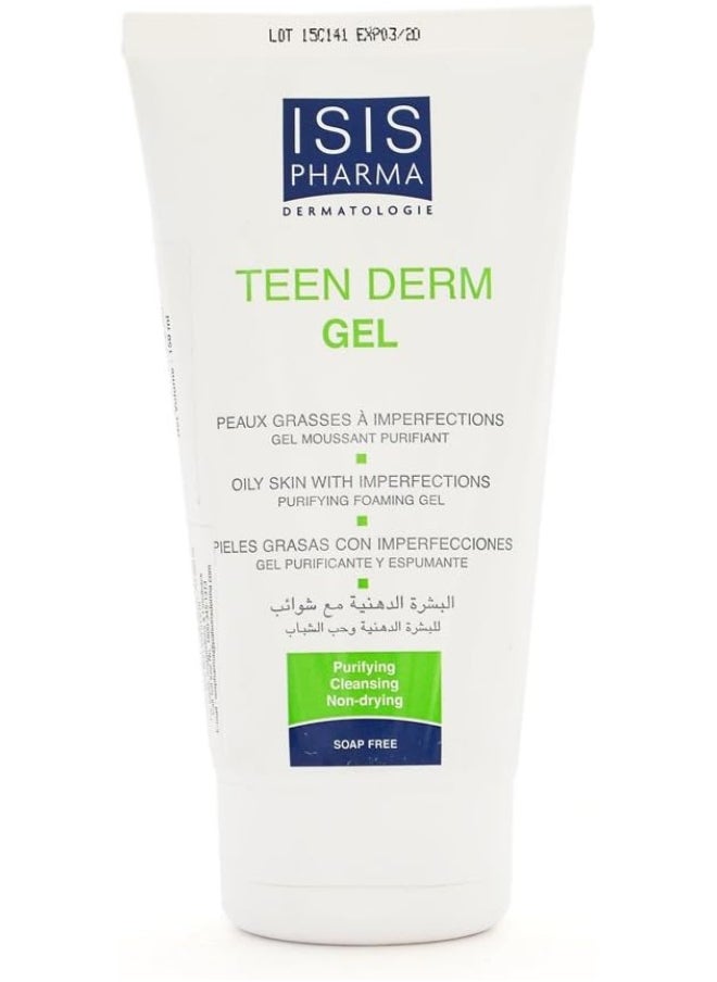 ISIS PHARMA - ISIS Pharma Teen Derm Gel, Purifying Foaming Gel For Oily Skin With Imperfections 150ml - Image 1
