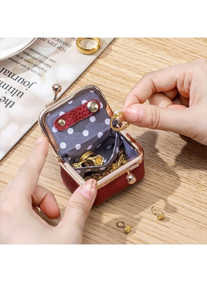 ChicAbode Artificial Leather Mini Jewelry Box, Mini Jewelry Organizer for Women, Red - Image 3