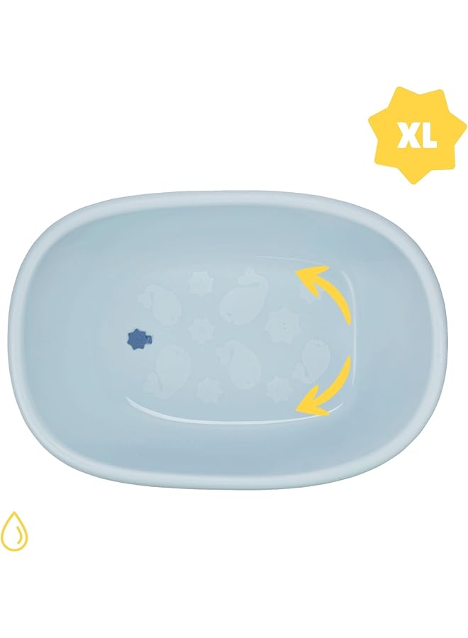 Badabulle Baby And Toddler Whale Bathtub Built In Drain Plug |Spacious And Comfortable Bath Tub Newborn To 24 Months - Image 3