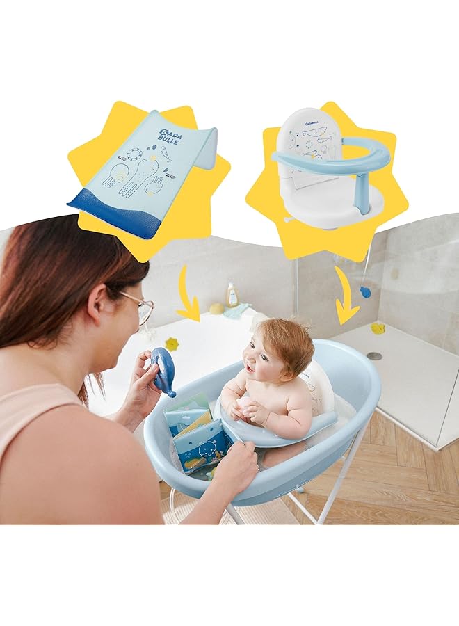 Badabulle Baby And Toddler Whale Bathtub Built In Drain Plug |Spacious And Comfortable Bath Tub Newborn To 24 Months - Image 4