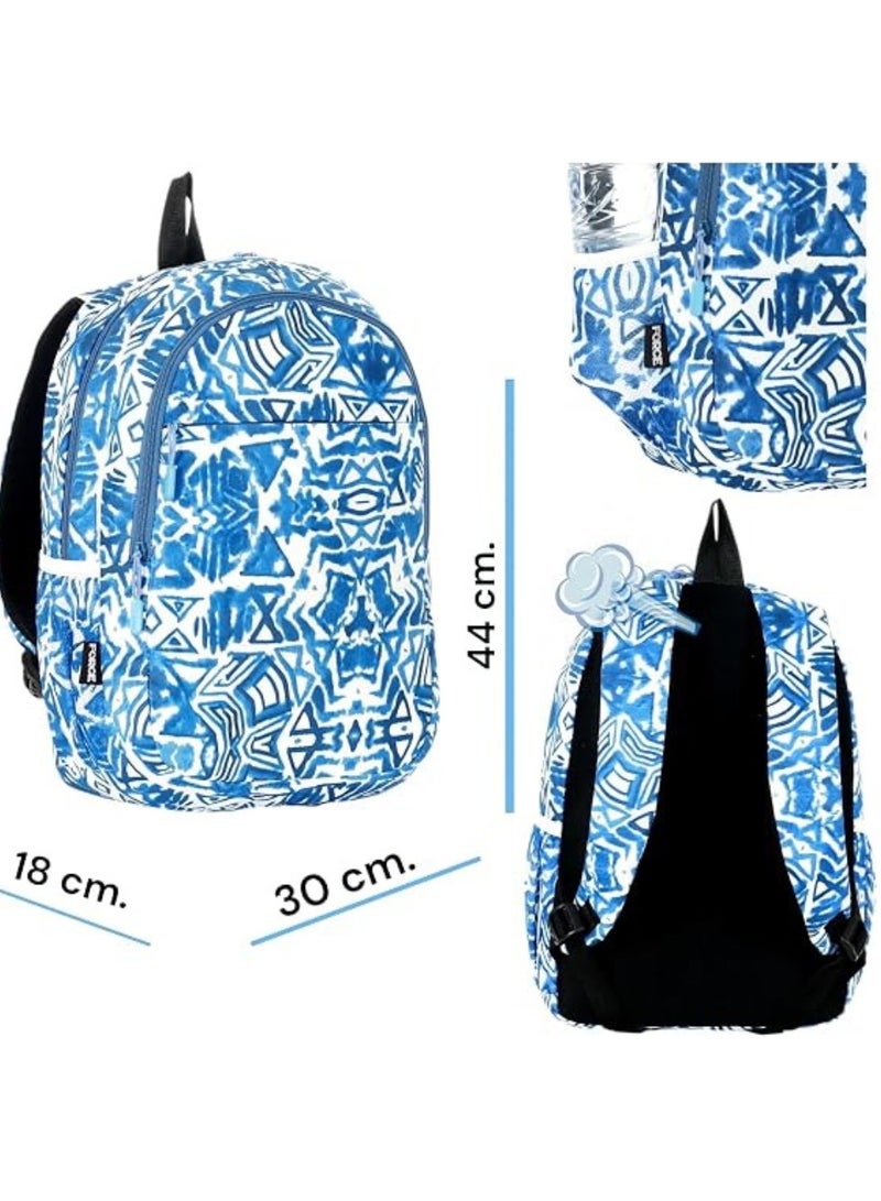 Force Backpack Unisex | new edition | 15.6-inch laptop | 100% waterproof | Foam Padded | Backpacks for Women Men College School Student | 44 x 30 x 18 cm | FNE (Blue and White) - Image 5