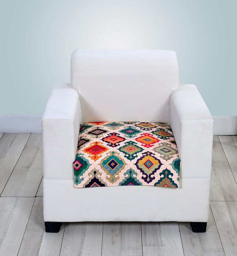 FABANE Printed Sofa Seat Cover for 5 Seater with Heavy Antiskid Backing & Easily Machine Washable Sofa Seat Runner for Couch - (27 x 48 Inches - 1 Piece, 27 x 72 Inches - 1 Piece) Multicolor - Image 4