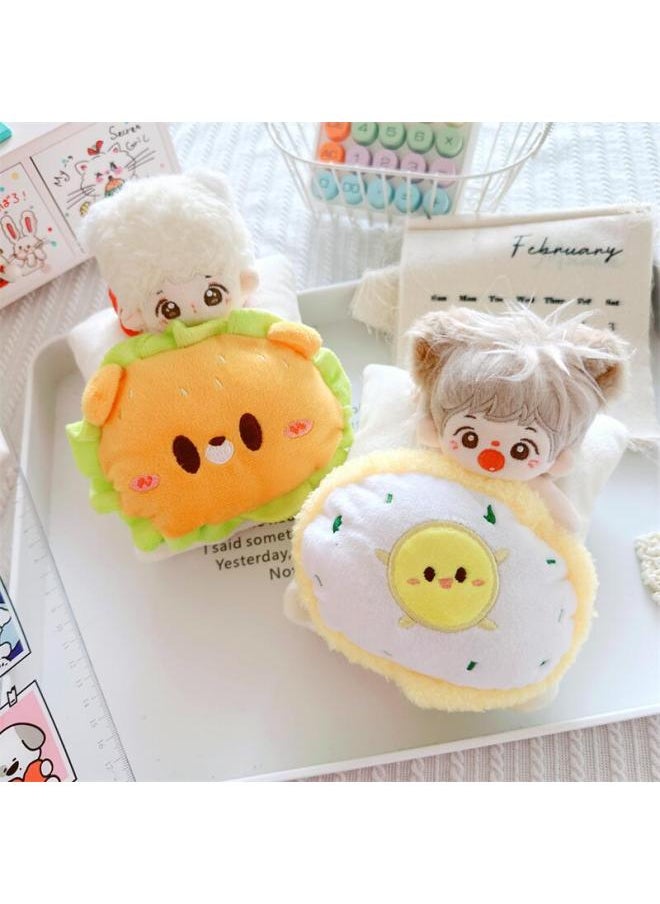 null - 10cm Cotton Doll Bedding 15cm Star Doll Craving Hamburger Egg Bedding Quilt Mattress Pillow-Specifications:Suitable For Dolls Around 10cm-Color:Greedy Castle Bedding - Image 1