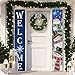 FunnyPars Winter Snowman Welcome Door Banner Watercolor Xmas Snowman Front Door Porch Sign Hanging Banner Snowflake Porch Decoration IndoorOutdoor for Winter Christmas Holiday Party Decorations - Image 3