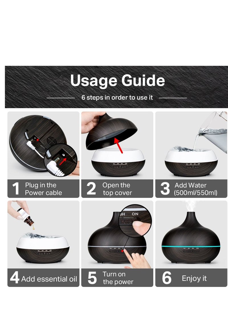 Mi VAZA - 500ML Ultrasonic Air Humidifier Essential Oil Diffuser With 7-Colour LED Lights Aromatherapy Humidifier - Image 1