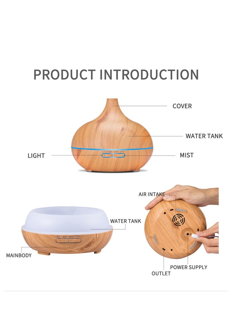 Mi VAZA - 500ML Ultrasonic Air Humidifier Essential Oil Diffuser With 7-Colour LED Lights Aromatherapy Humidifier - Image 1