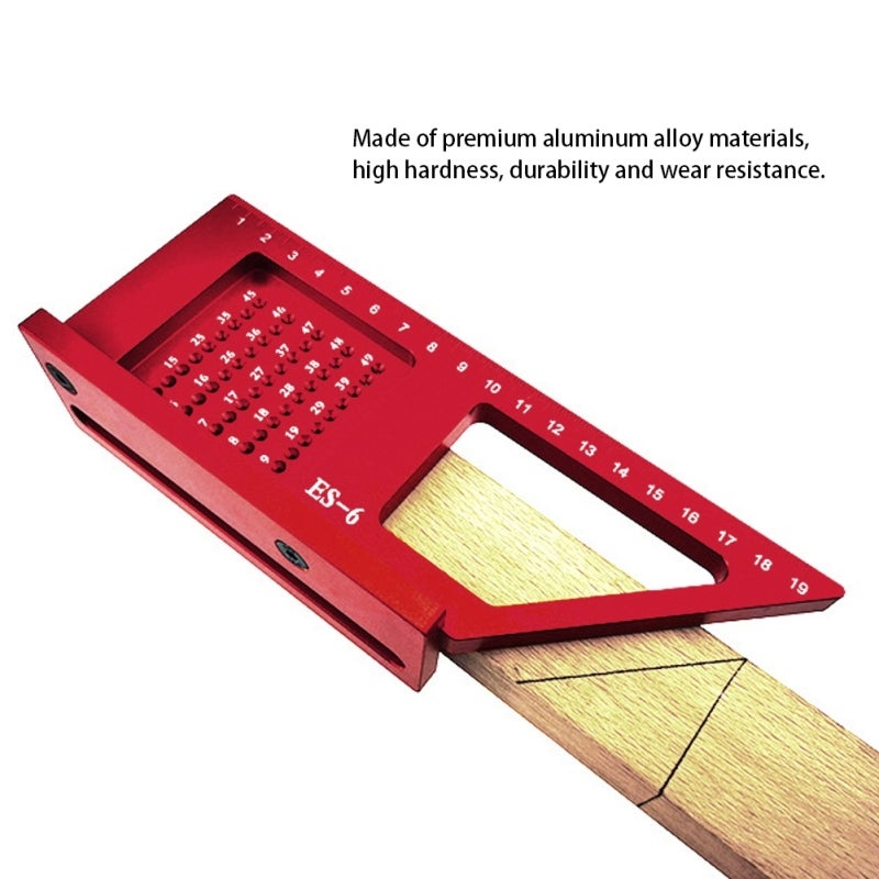 Aluminum Alloy Woodworking Scribing Ruler Gauge Carpentry Auxiliary Measuring Tool - Image 5