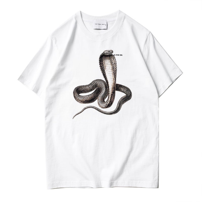 Kang Li Direct Spray Fashion Brand Men'S All-Match Short Sleeve Fashion Ins Spray Print Cobra Venomous Snake Couple Personality Vest T-Shirt - Image 5