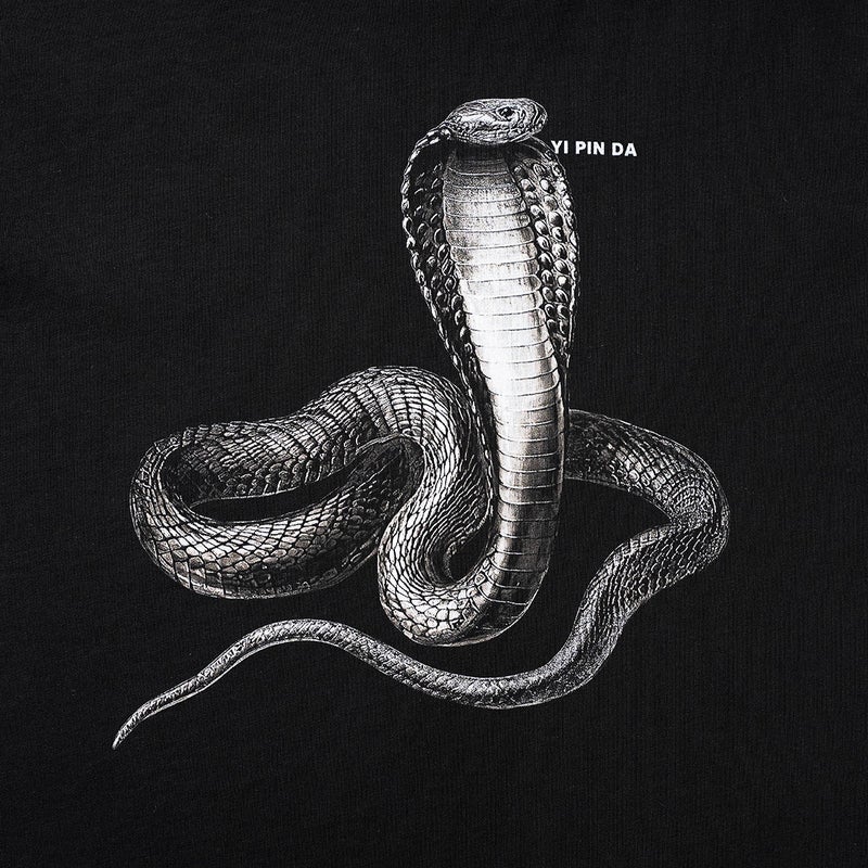 Kang Li Direct Spray Fashion Brand Men'S All-Match Short Sleeve Fashion Ins Spray Print Cobra Venomous Snake Couple Personality Vest T-Shirt - Image 3