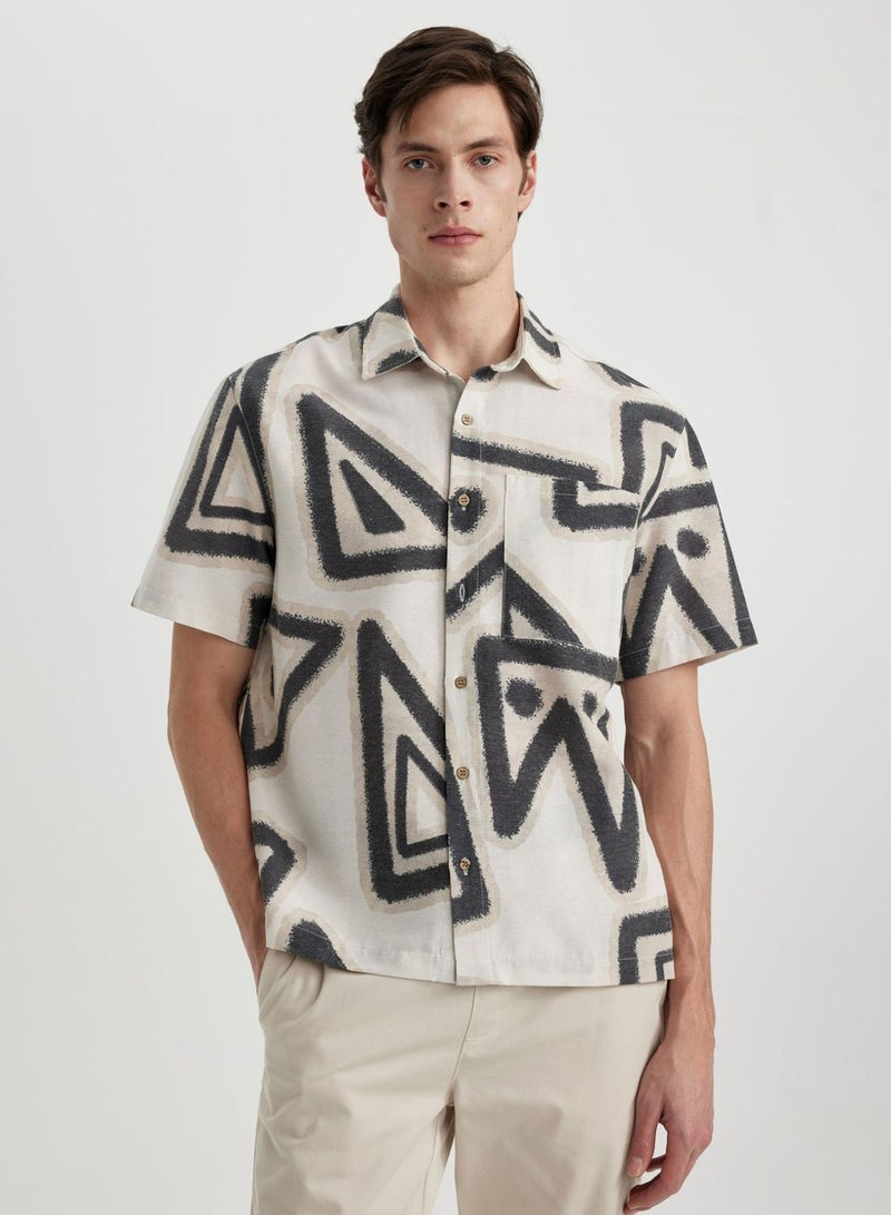 DeFacto Relax Fit Polo Collar Short Sleeve Shirt  - Image 1