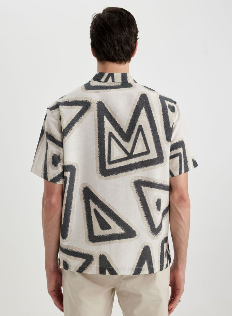 DeFacto Relax Fit Polo Collar Short Sleeve Shirt  - Image 2