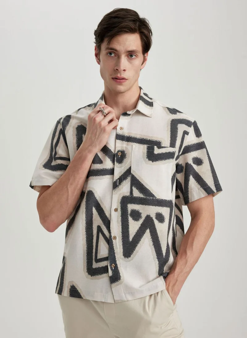DeFacto Relax Fit Polo Collar Short Sleeve Shirt