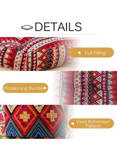 LENND Floor Pillow Meditation Pillow Bohemia Striped Style Seat Cushion Yoga Cushion India Mandala Floor Pad for Living Room Bedroom Balcony Garden Party Decoration (Round(55cm), Stripe Red)  - Image 5