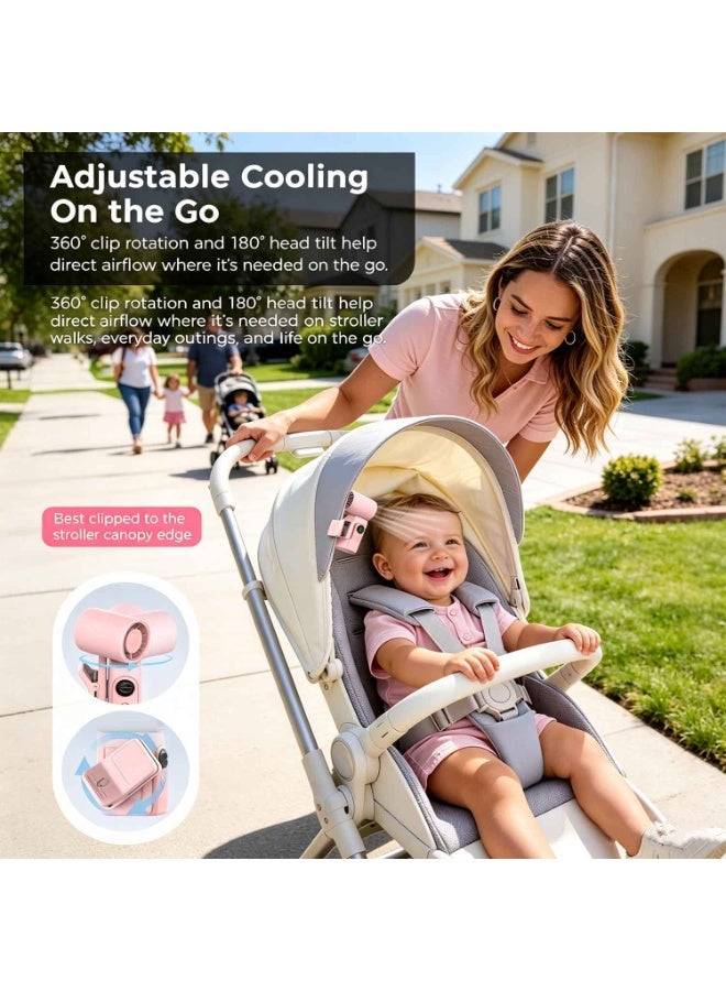 Clip-On Portable Fan, Mini Cooling Fan,Handheld Turbo Fan for Travel,Small But Mighty Mini Fan, Detachable 360° Rotating Clip, LED Display, Rechargeable, Summer Outings, Gifts For Women And Men - Image 4