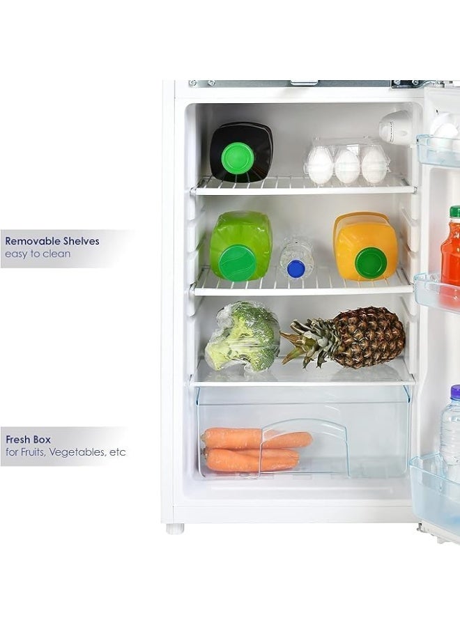 Super General 175 Liters Compact Double Door Refrigerator Freezer SGR175HE, Reversible Door, Tropical Compressor, Lock and Key, Sturdy Wired Shelves SGR175HE White - Image 4