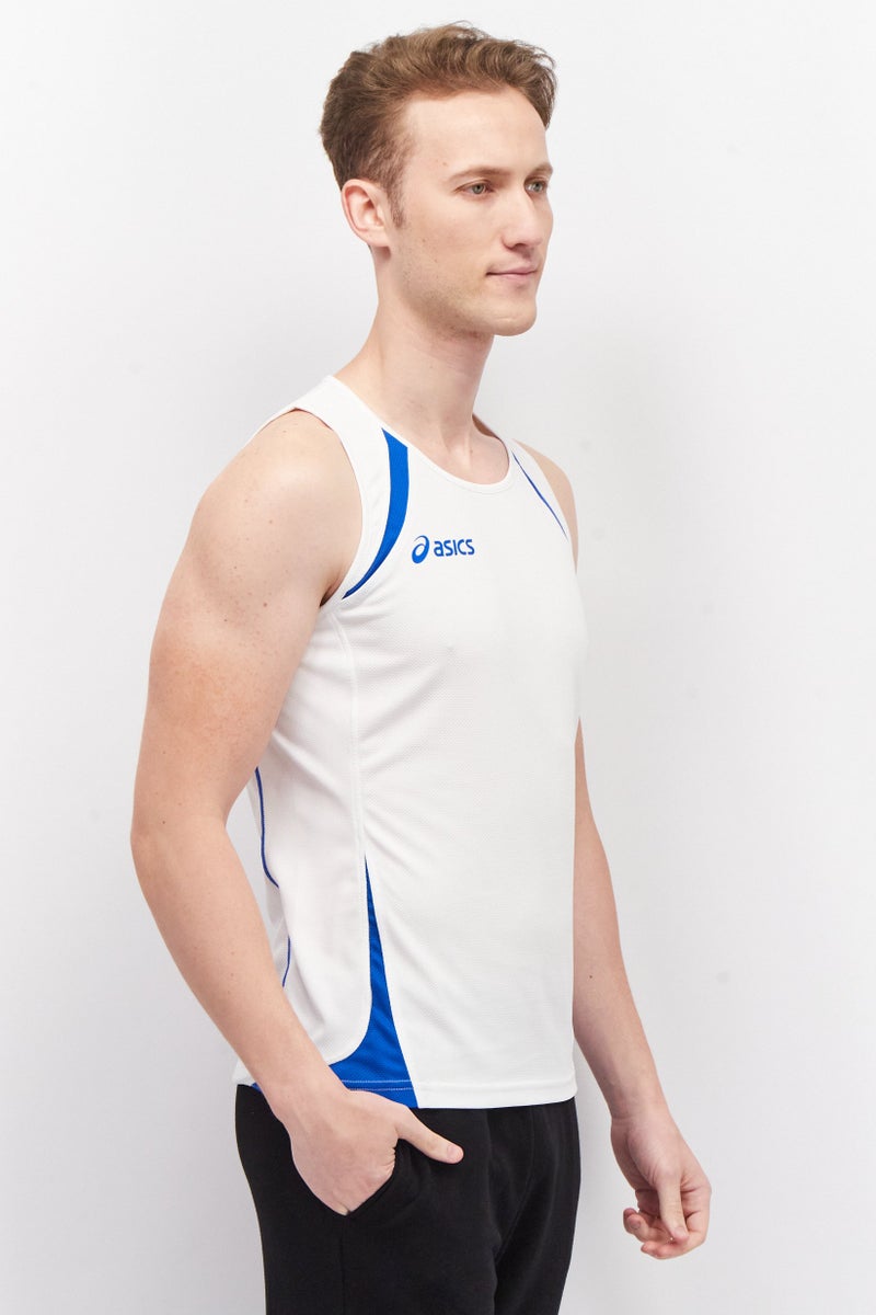 asics Men Sportswear Fit Sleeveless Training Tank Shirt, White - Image 2