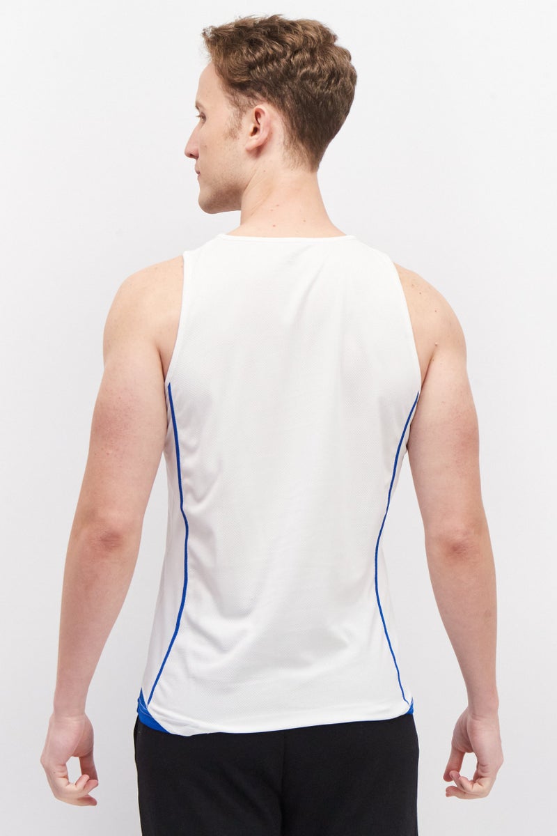 asics Men Sportswear Fit Sleeveless Training Tank Shirt, White - Image 4