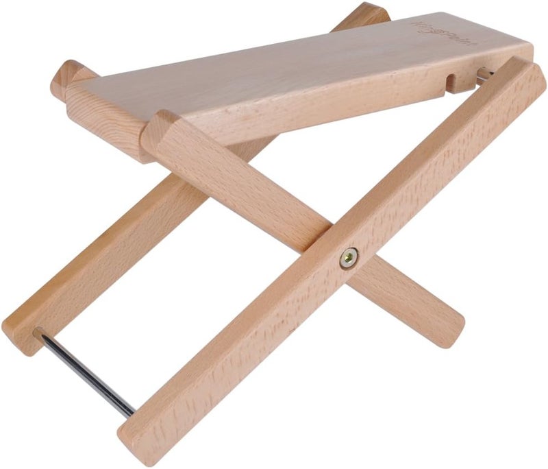 KingPoint Solid Beech Wood Guitar Footstool 4 Adjusatble Height Levels - Image 5