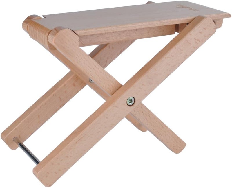 KingPoint Solid Beech Wood Guitar Footstool 4 Adjusatble Height Levels - Image 3
