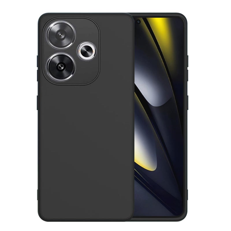 Maykela Silicone Cover Case Cover Compatible with Xiaomi Poco F6 5G Thin with Camera Protection Soft Interior Slim Fit Flexible Phone Case for Xiaomi Poco F6 5GBlack