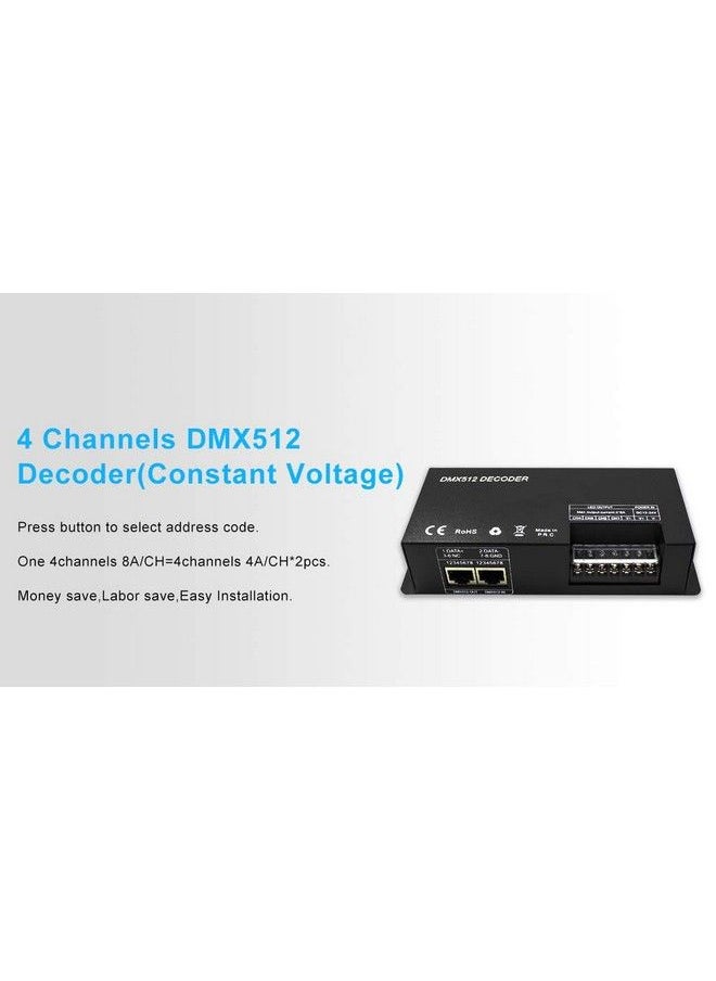 Amki - وحدة تحكم LED DMX 512 عالية الطاقة 4 قنوات 8A Ch Dmx LED فك تشفير سائق Dc12V24V لشريط LED RGB أو الأضواء - Image 1