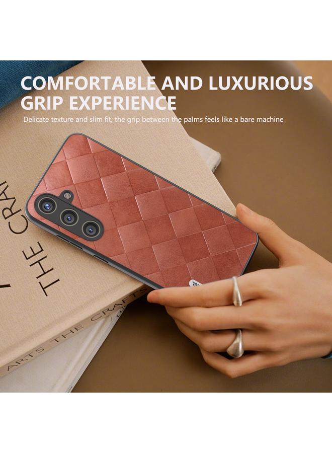 S-TOP Case For Samsung Galaxy S24 5G ABEEL Weave Plaid PU Phone Case - Image 2