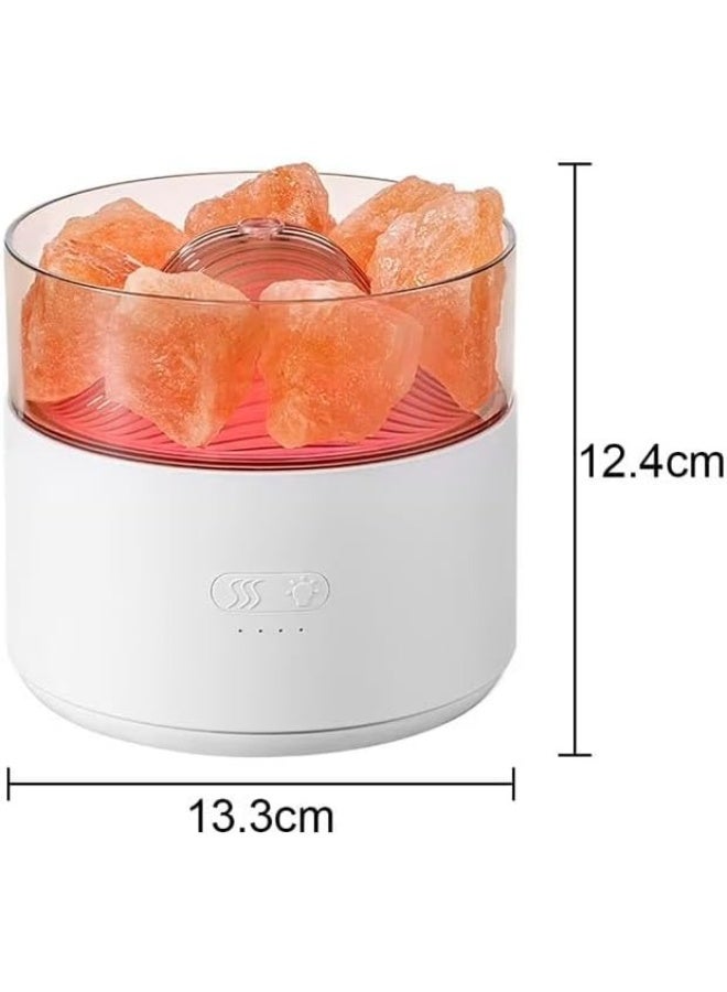 Ultrasonic Salt Stone Aromatherapy Diffuser, 200ML Cool Mist Humidifier Essential Oil Diffuser Aroma Oils Diffuser Humidifier with Colorful Light for Office/Living Room/Bedroom/Children's Room (White) - Image 3