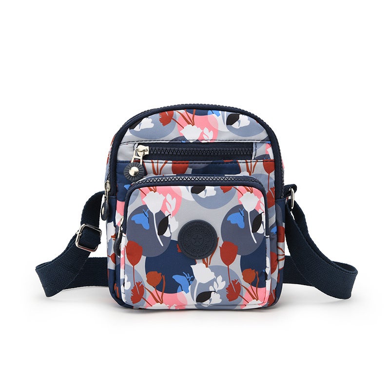 2024 Small Bag New Mobile Phone Bag Vertical Waterproof Nylon Cloth Shoulder Crossbody Bag Multi-Level Women'S Bag Small Change Bag - Image 1