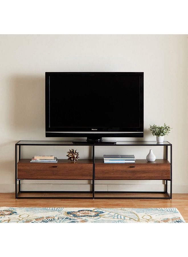 Home Box وحدة تليفزيون منخفضة بسطح زجاجي من روبي للتلفزيونات حتى 65 بوصة 39 × 56 × 160 سم  - Image 2