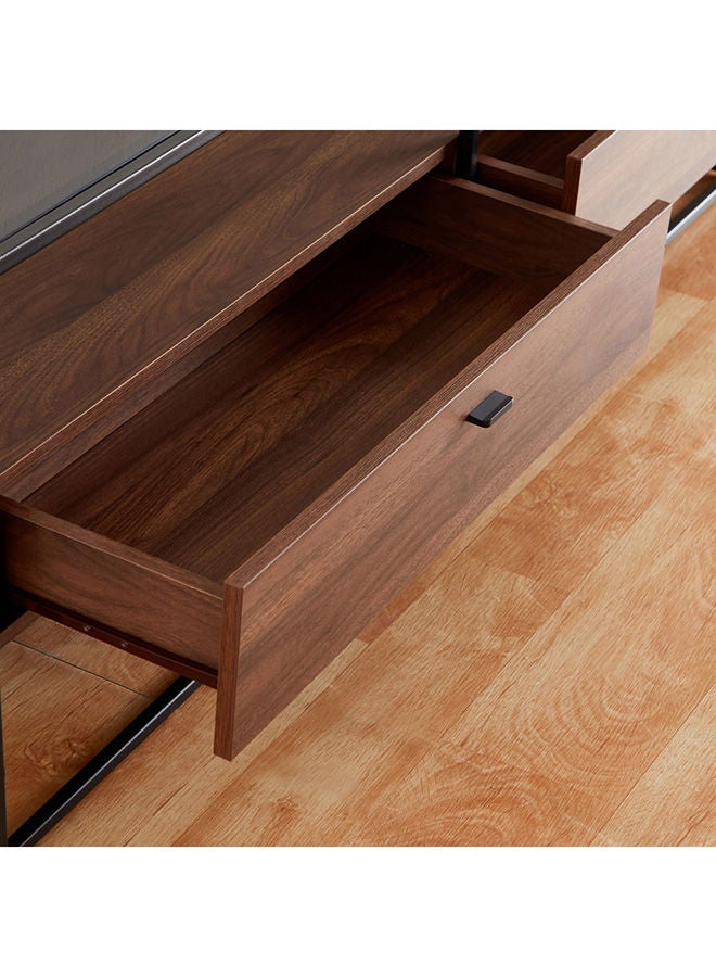 Home Box وحدة تليفزيون منخفضة بسطح زجاجي من روبي للتلفزيونات حتى 65 بوصة 39 × 56 × 160 سم  - Image 5