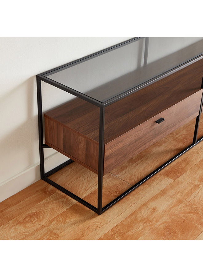 Home Box وحدة تليفزيون منخفضة بسطح زجاجي من روبي للتلفزيونات حتى 65 بوصة 39 × 56 × 160 سم  - Image 4