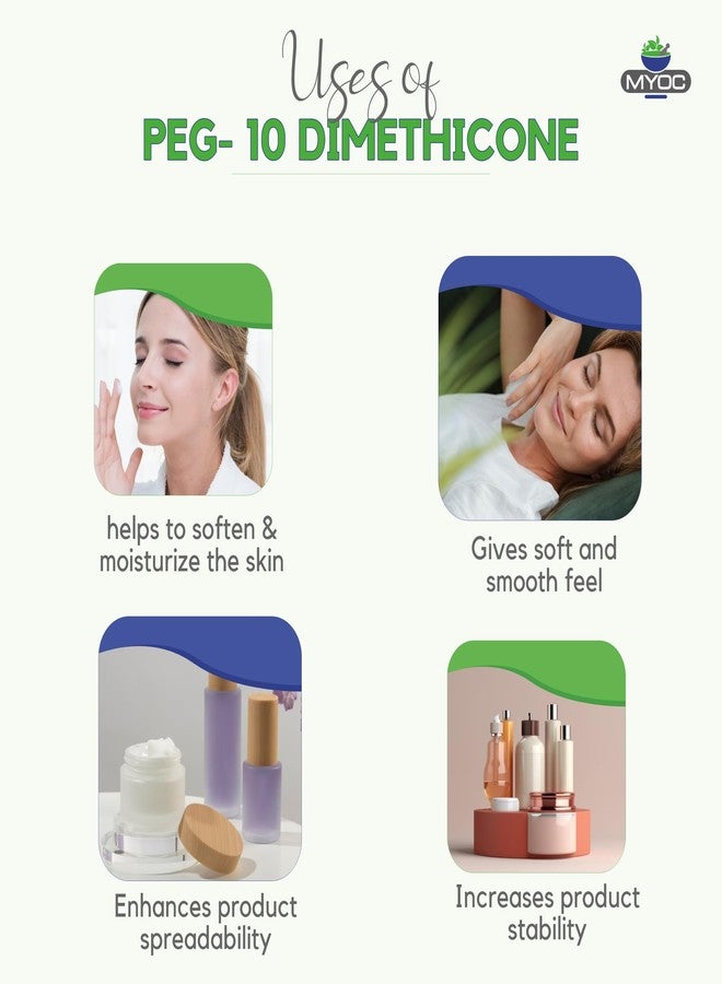 MYOC PEG-10 Dimethicone - 3.38 FL OZ (100ml), PEG-10 Dimethicone Cosmetic Grade, PEG-10 Dimethicone for Cream & lotion, Sunscreens, for Skin care & Cosmetics Products, Non-GMO, Paraben free - Image 4