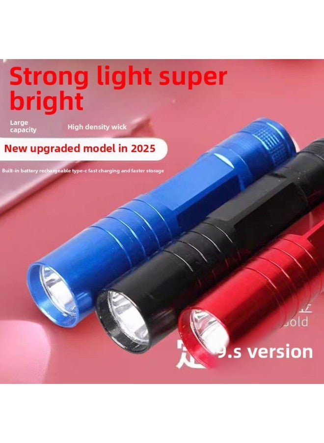 New Built-in Battery Mini Strong Flashlight Portable Outdoor Home Fast Charging LED Bright Small Flashlight 