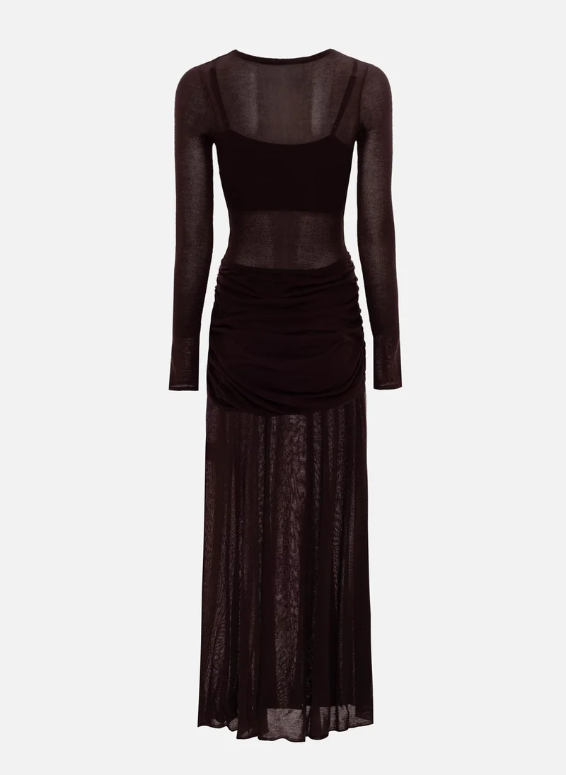 Lichi  Semi-transparent jersey maxi dress for Women | Best Price UAE