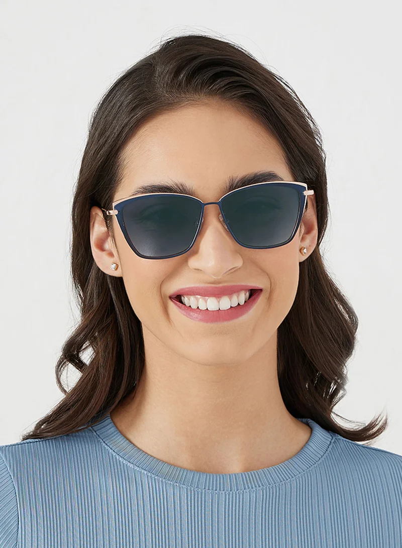30Sundays Super Chic,Women Sunglasses, Cat Eye Sunglasses, UV Protection: UV400 (Blue,Blue)