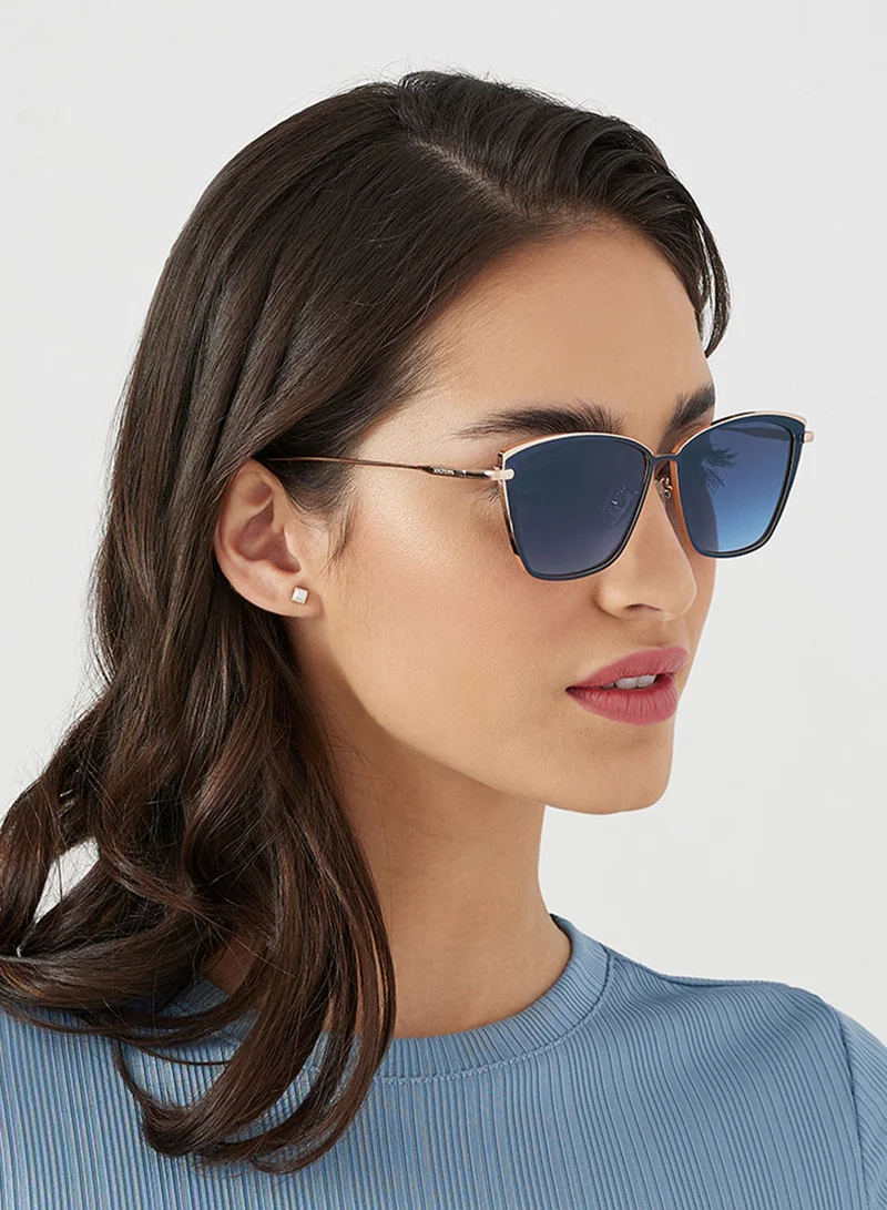 30Sundays Super Chic,Women Sunglasses, Cat Eye Sunglasses, UV Protection: UV400 (Blue,Blue)