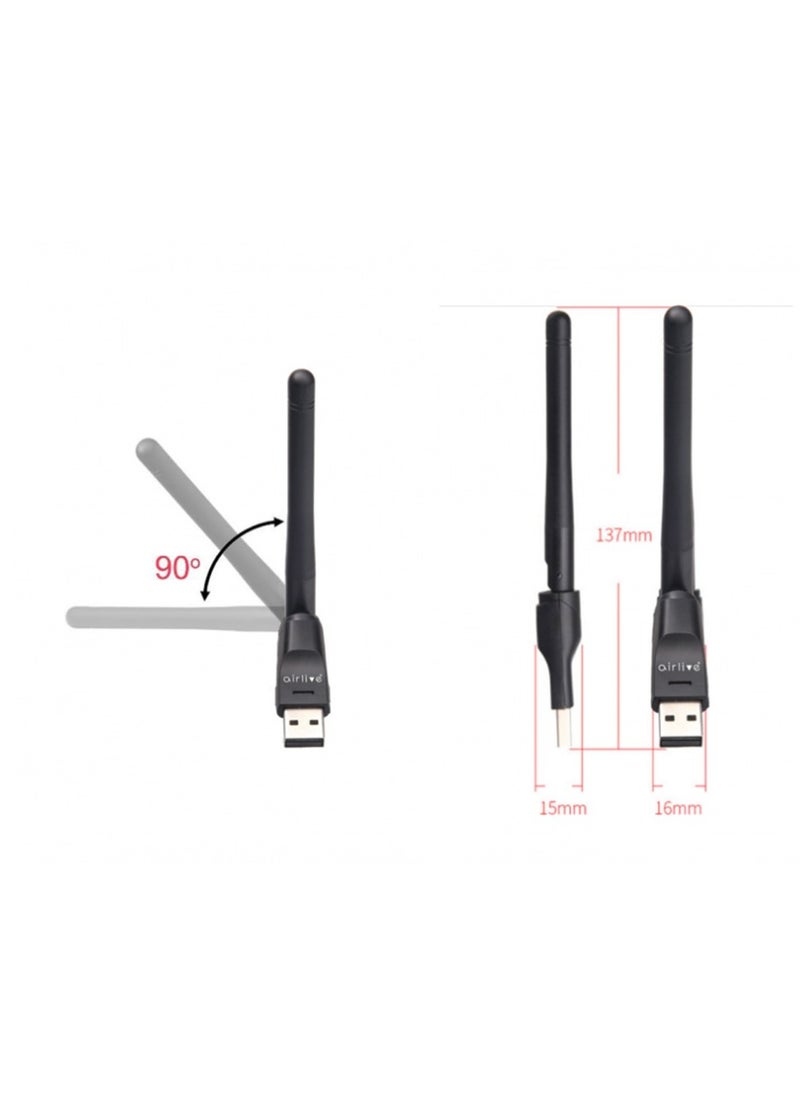 airlive - 2.4Ghz USB 2.0 Wireless Dongle, external Antenna - N15A - Image 1